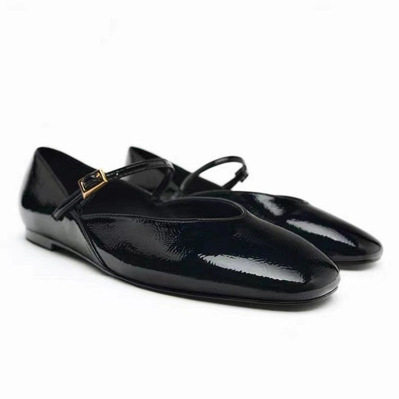 Womens Patent Leather Mary Jane Flat Ballet Slipper - LAKD London