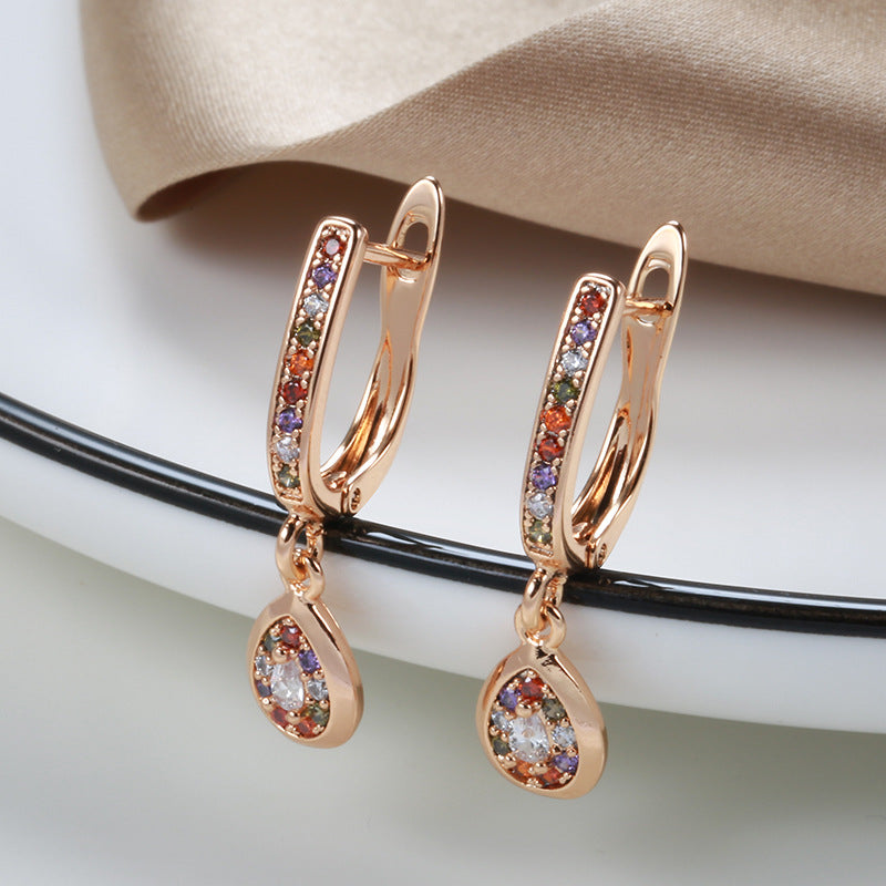 Rose Gold Stud Earrings For Women - geometric design by Lakd London