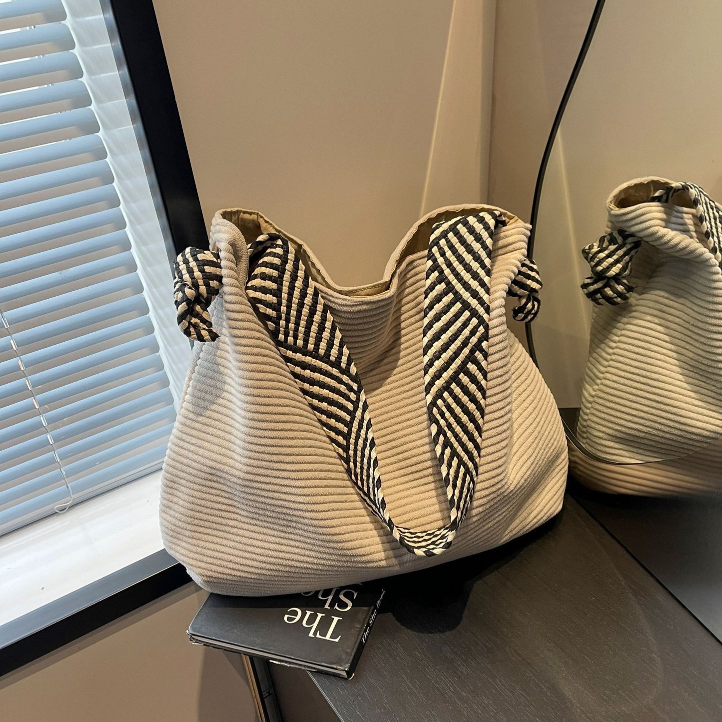 Versatile Stylish Ladies Corduroy Shoulder Bag by Lakd London
