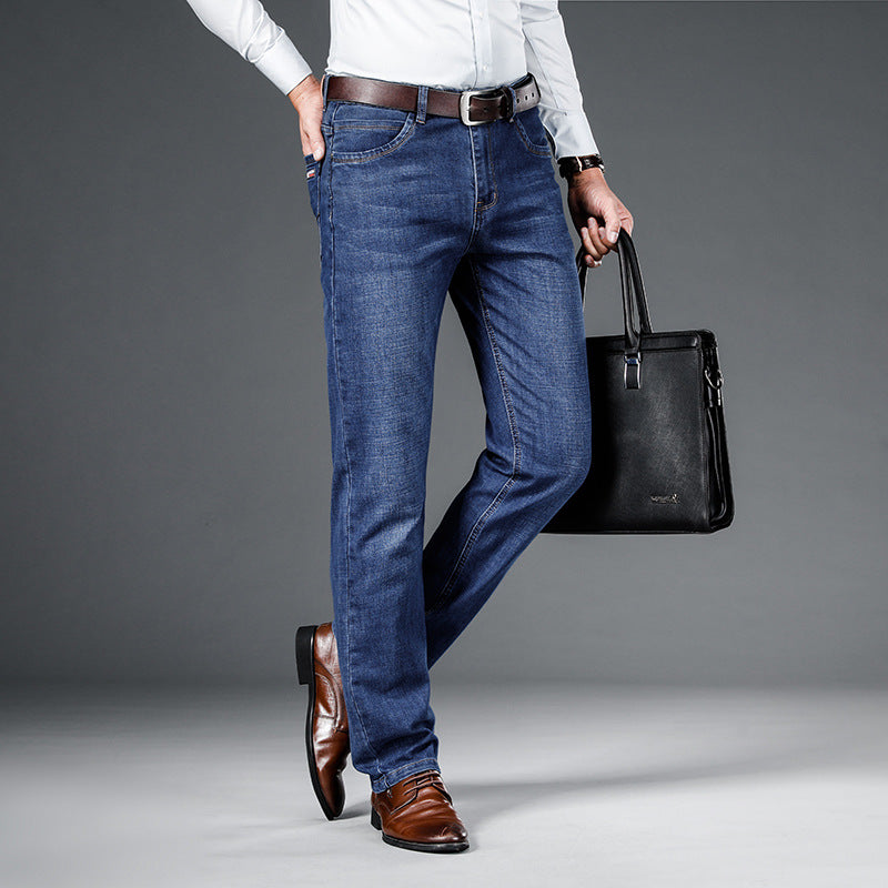 Loose Straight Business Washed Jeans by Lakd London