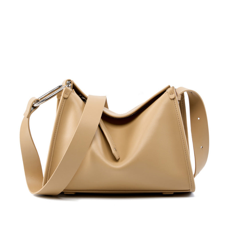 Womens Large Capacity Crossbody Shoulder Cowhide Leather Bag