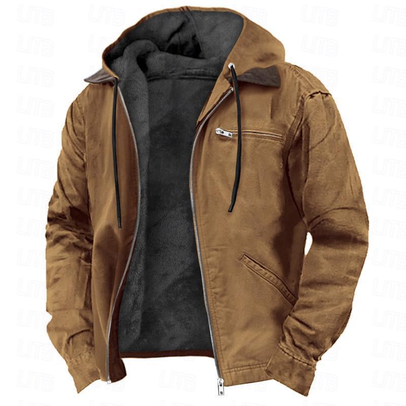 Hooded Men's Fleece Zipper Jacket Coat by Lakd London