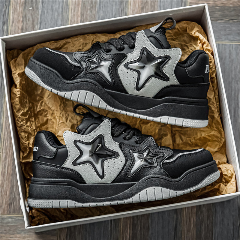 Mens Star Shape Platform Shoes | New Leisure Bread Sneakers