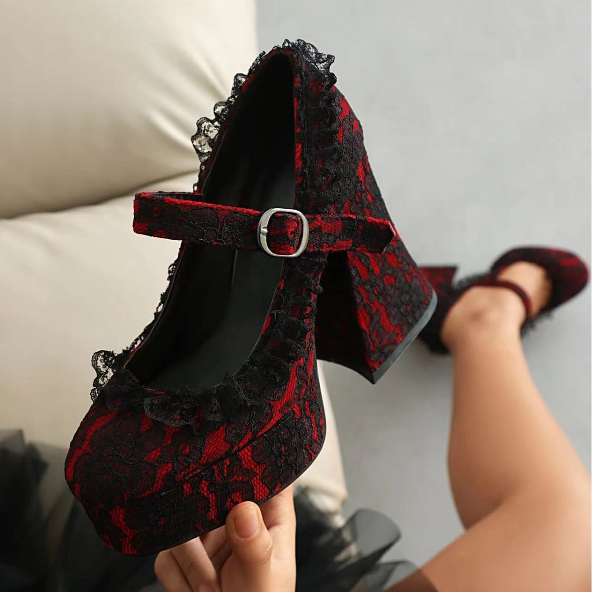 Women's Buckle Platform High Heels | Evening Shoes