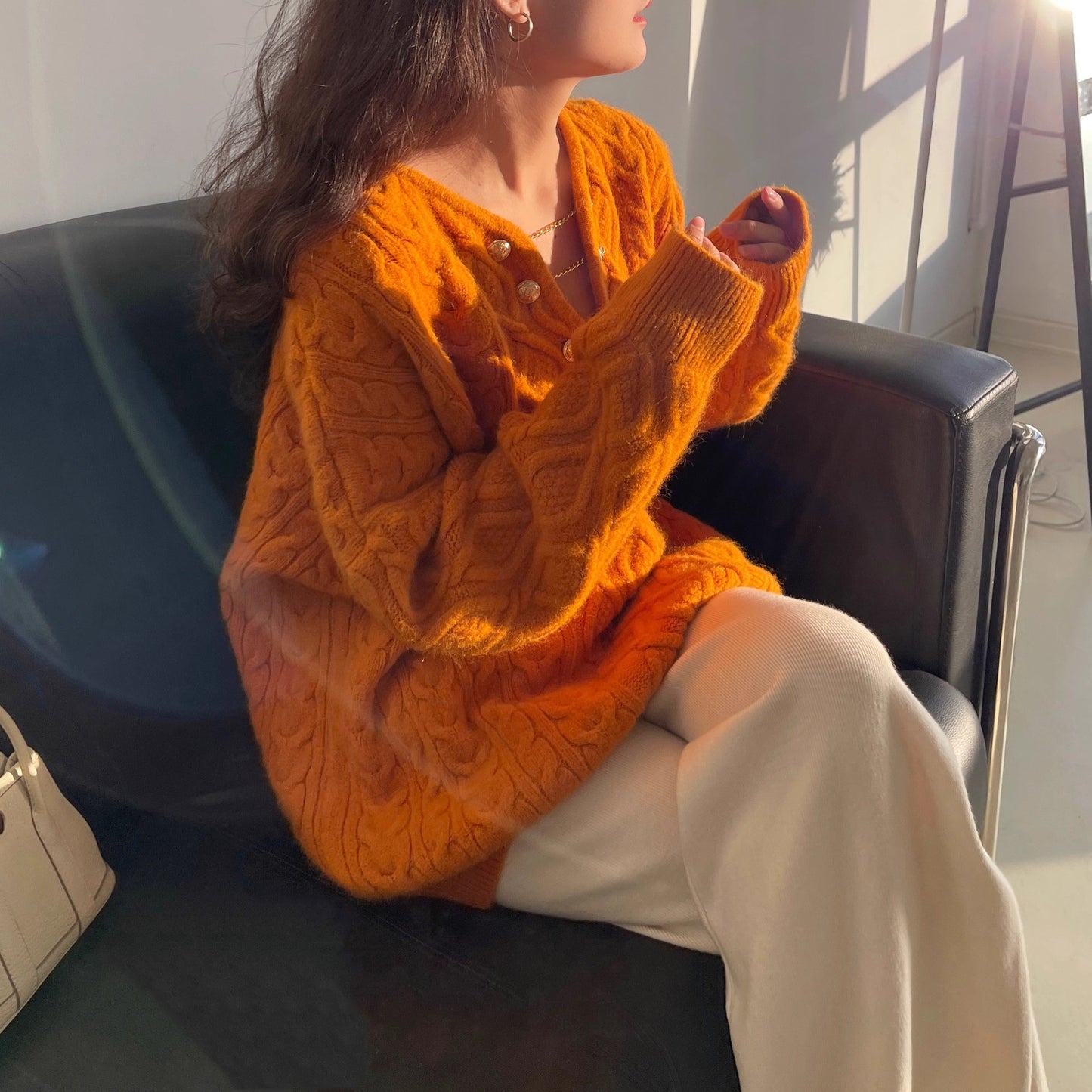 Womens Gentle Elegant Pullover Knitted Top Loose by Lakd London