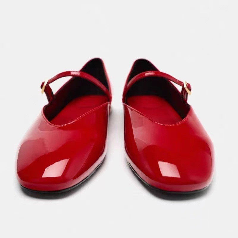 Womens Patent Leather Mary Jane Flat Ballet Slipper - LAKD London