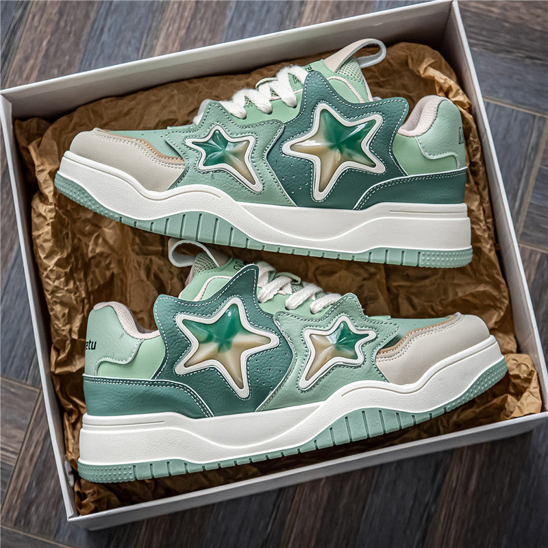 Mens Star Shape Platform Shoes | New Leisure Bread Sneakers
