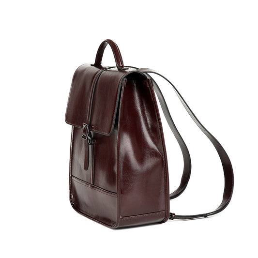 Womens British Style Waterproof Leather Travel Backpack by Lakd London