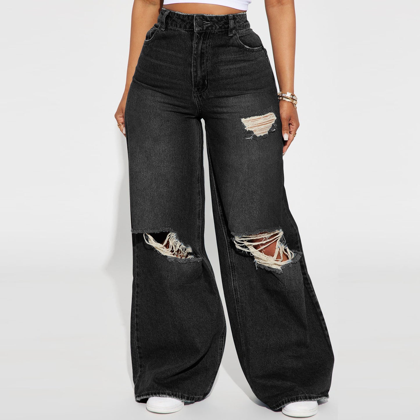 Women's Wide-leg Jeans | Hight Waist Street Style Pants
