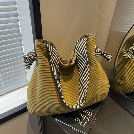 Versatile Stylish Ladies Corduroy Shoulder Bag by Lakd London