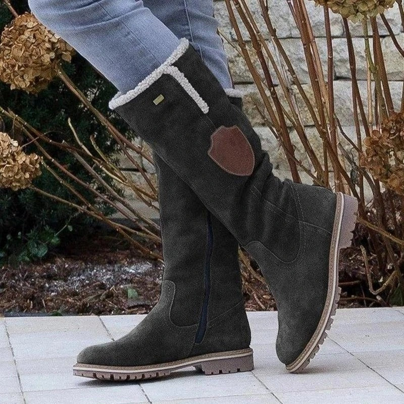 Womens Western cowboy boots with leather belt buckles by Lakd London