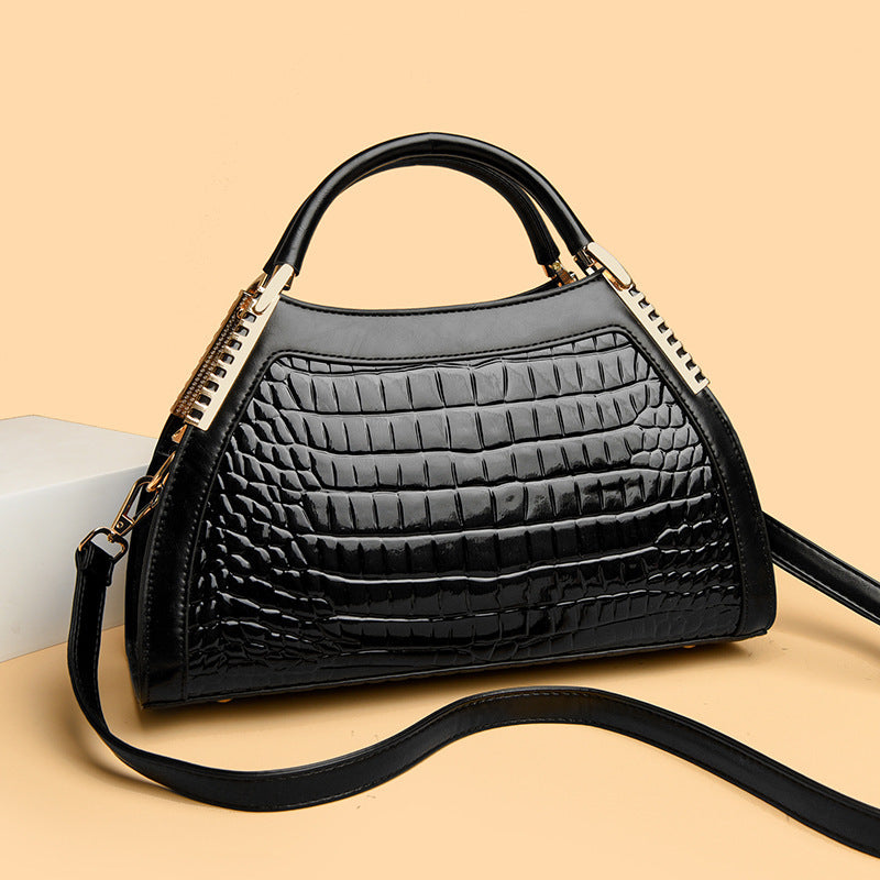 Women's Large-capacity Retro Handbag | Glossy Luxury Bag