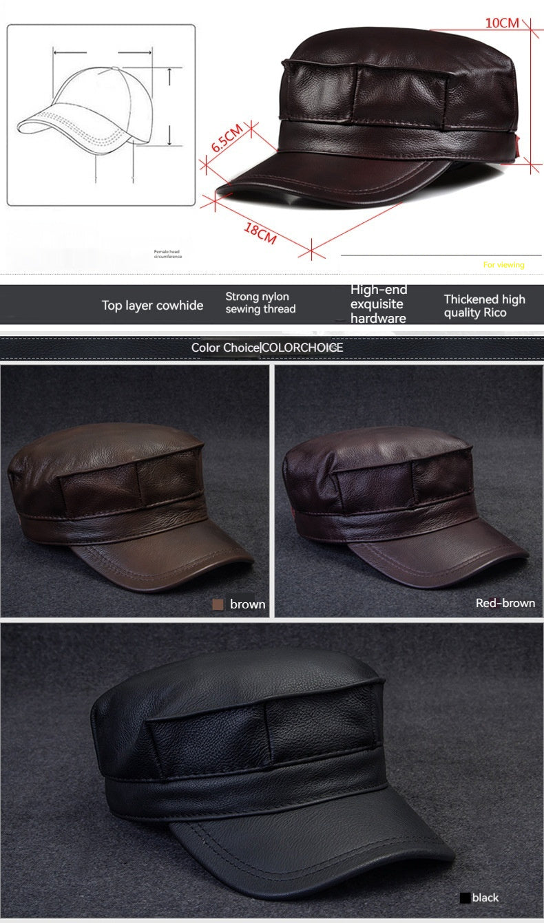 Men's Genuine Leather Octagonal Cap by Lakd London