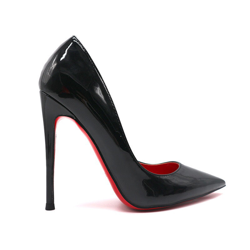Women's Black With Red Background High Heels | Stiletto Heel Pumps