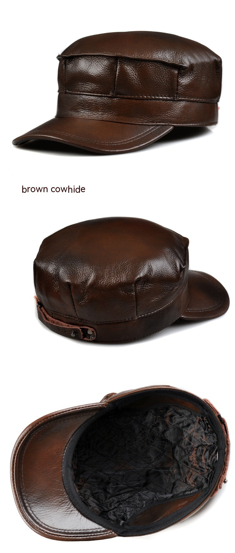 Men's Genuine Leather Octagonal Cap by Lakd London