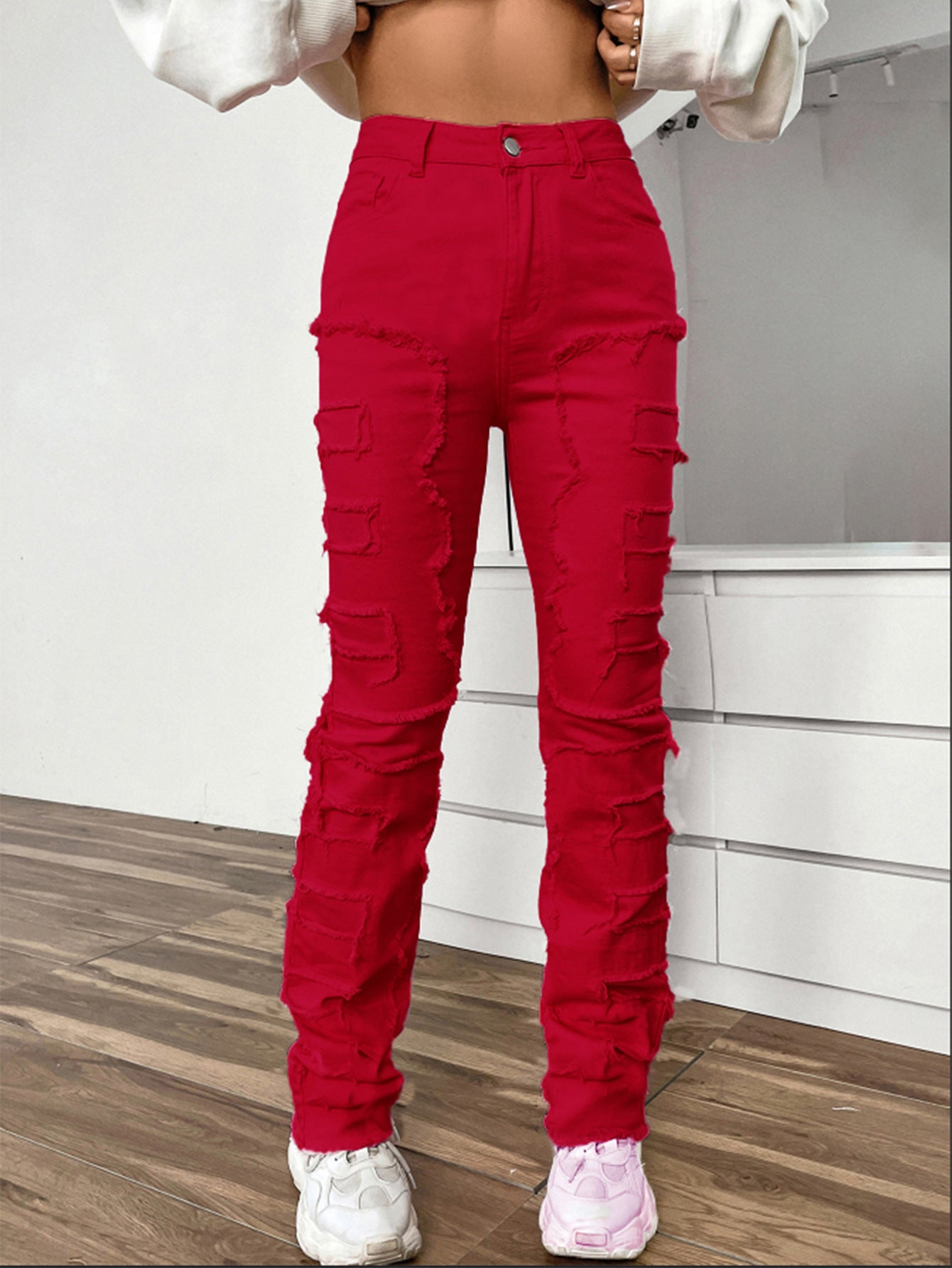 Women's Embroidered Straight-leg Pants by Lakd London