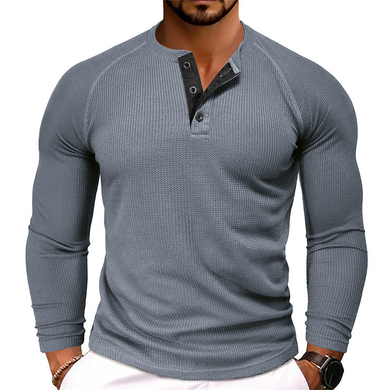 Men's Round Neck Waffle Casual T-shirt by lakd London