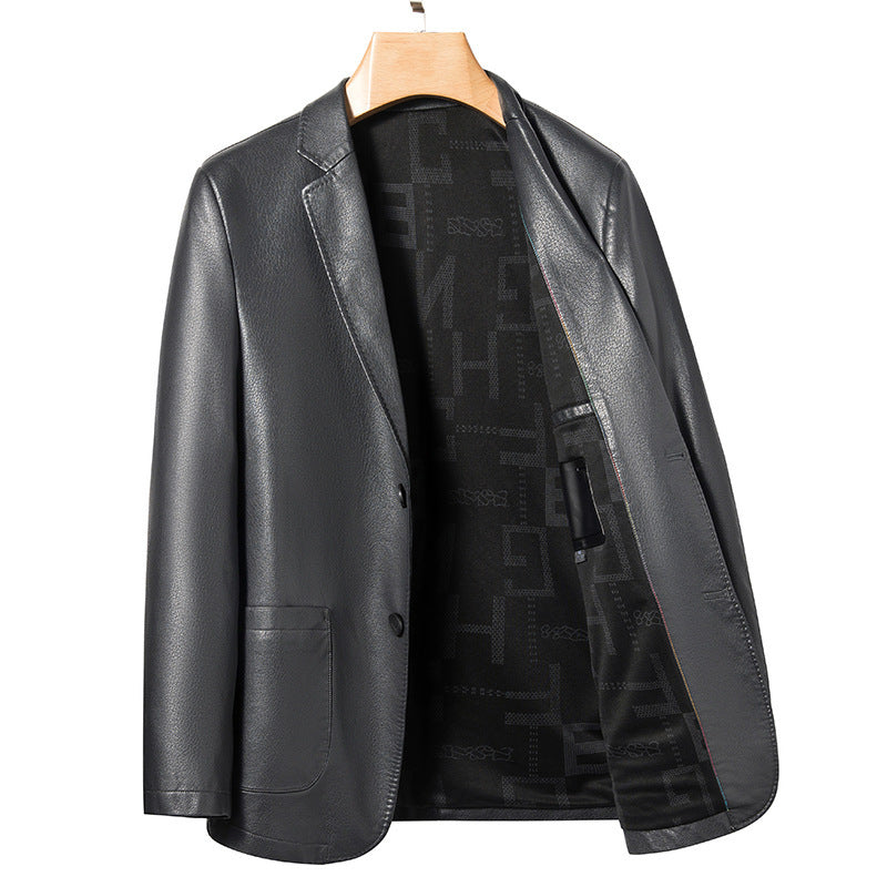 Men's Business Casual Leather Coat - LAKD London