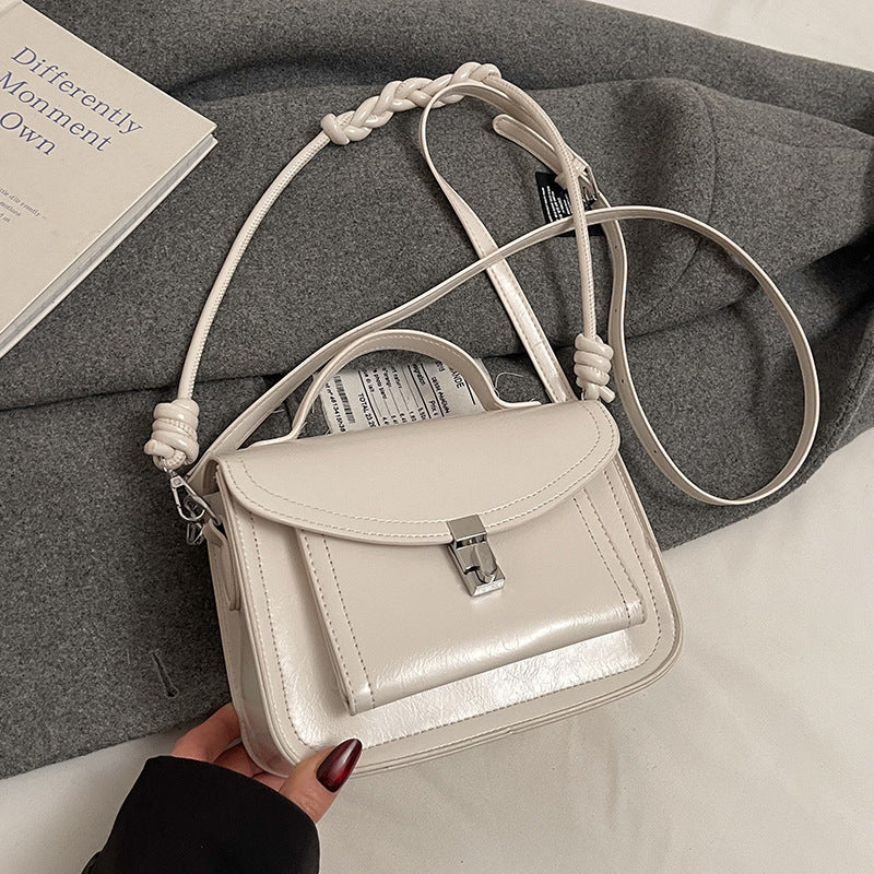 Womens Small Square Shoulder Retro Portable Handbags