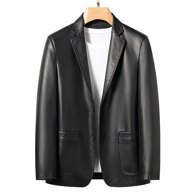 Men's Business Casual Leather Coat - LAKD London