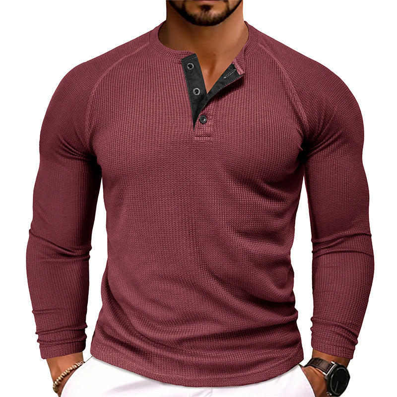 Men's Round Neck Waffle Casual T-shirt by lakd London