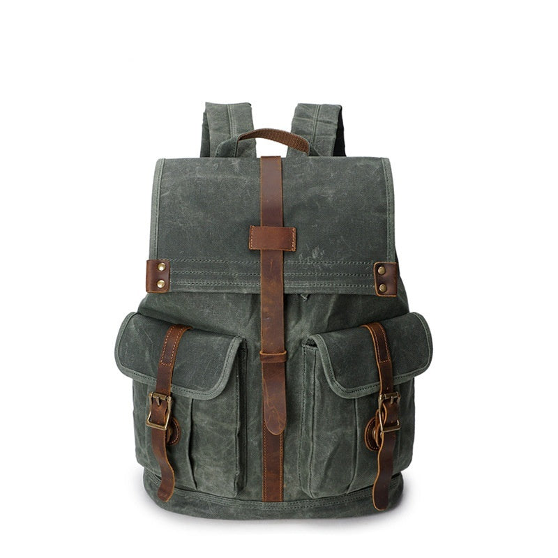 Men's Oil Wax Canvas Vintage Travel Backpack by Lakd London