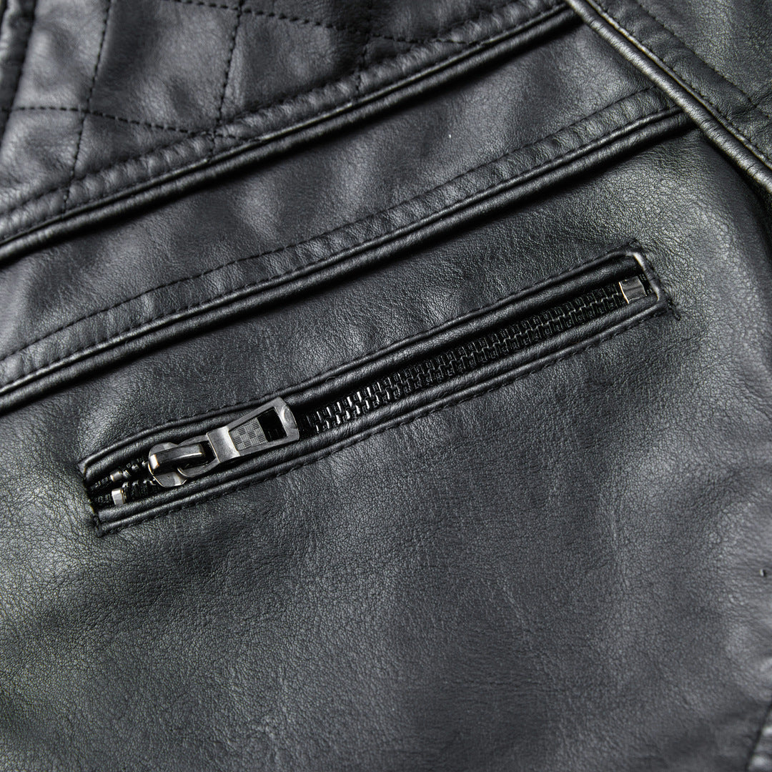 Mens Vintage Leather Coat | Motorbike Washed Faded Jacket - LAKD London