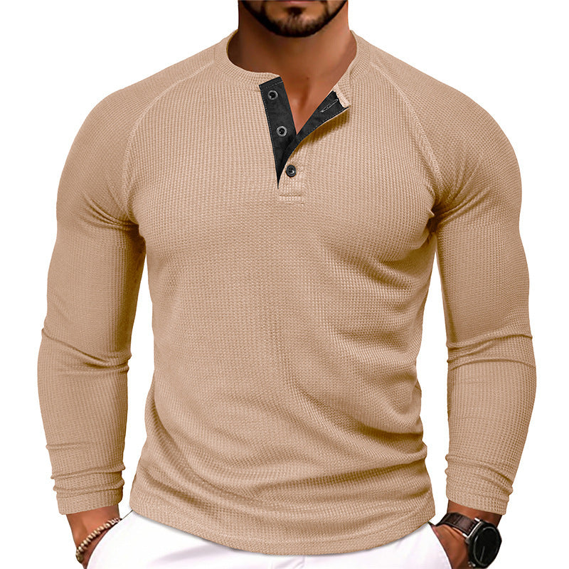 Men's Round Neck Waffle Casual T-shirt by lakd London