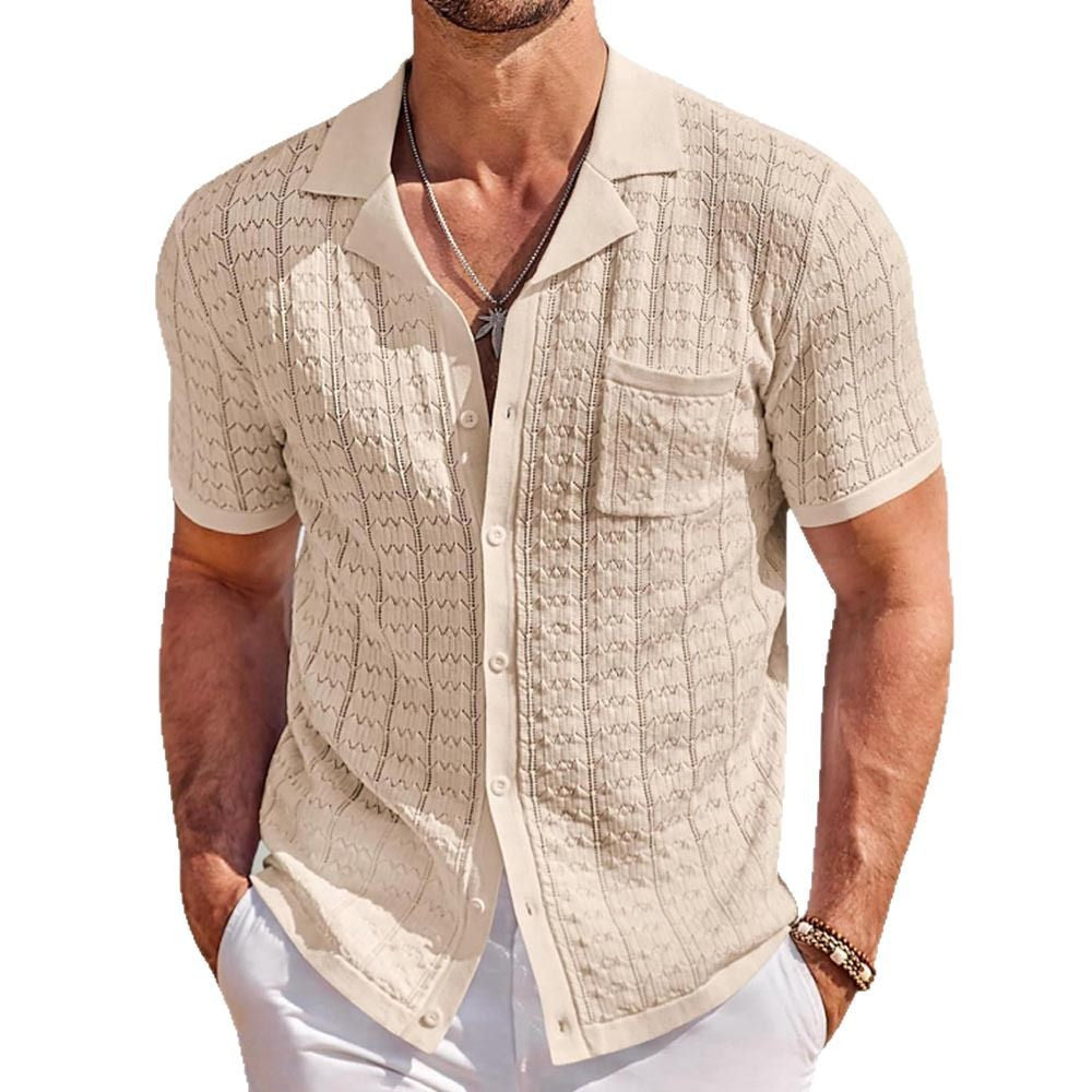 Mens Summer Half sleeve Shirt | Short Sleeve Cuban Collar Knitted Polo Shirt