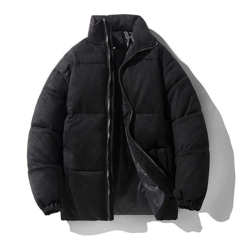 Men's Padded Warm Bread Suit Cotton Puffer Coat | Suede Parka Jacket