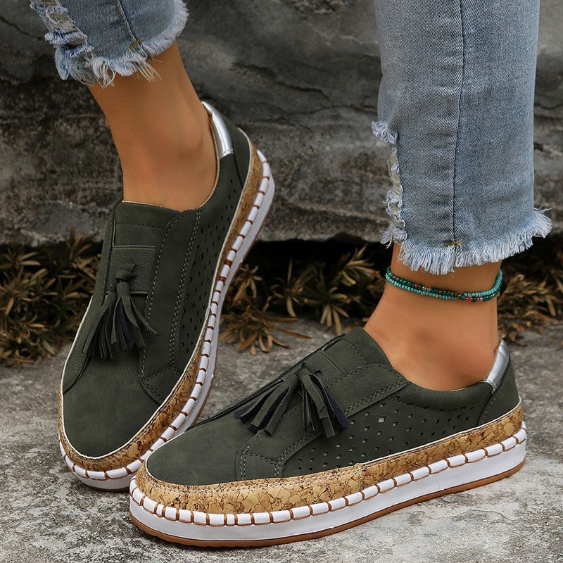 Womens Tassel Flats Loafers | Casual Cozy Shoes
