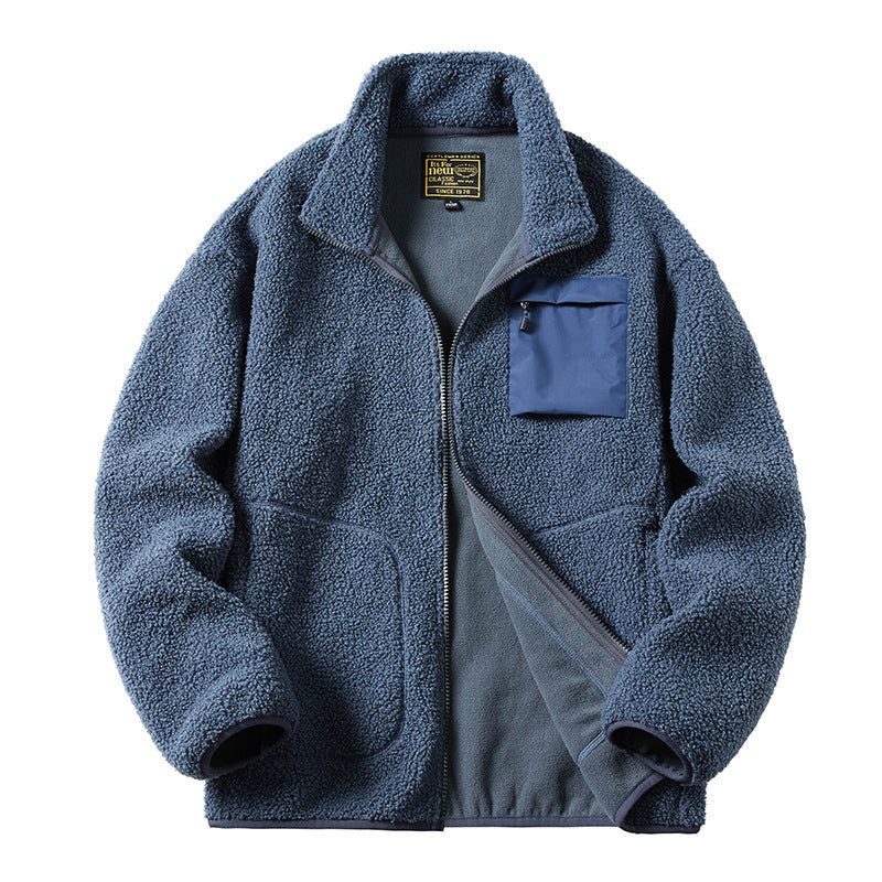 Men's Plus Size Velvet Denim Jacket | Casual Fur Coat - LAKD London