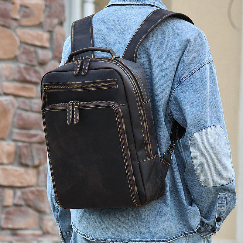 Men's Horse Leather Large Capacity Vintage Backpack by Lakd London
