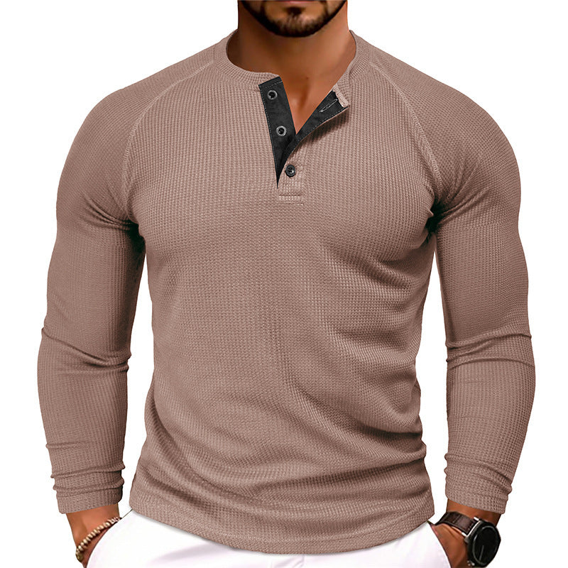 Men's Round Neck Waffle Casual T-shirt by lakd London