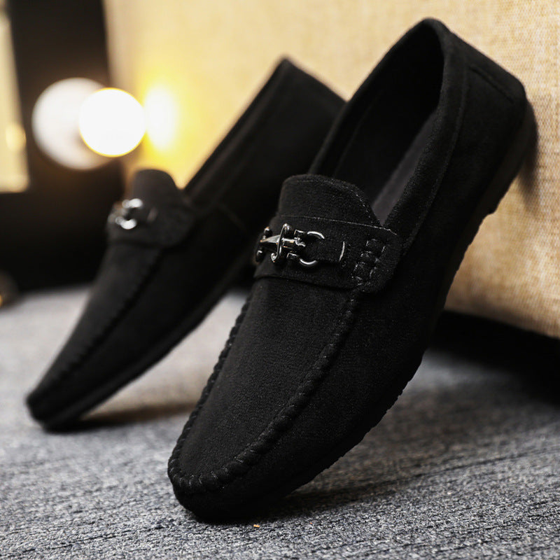Mens Waterproof Slip-on Loafers - Peas Small Leather Shoes