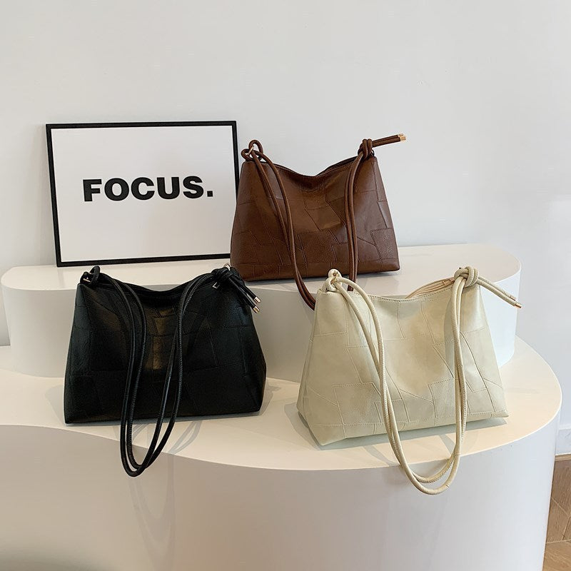 Womens Portable One Shoulder Retro Large Capacity Tote Bag by Lakd London