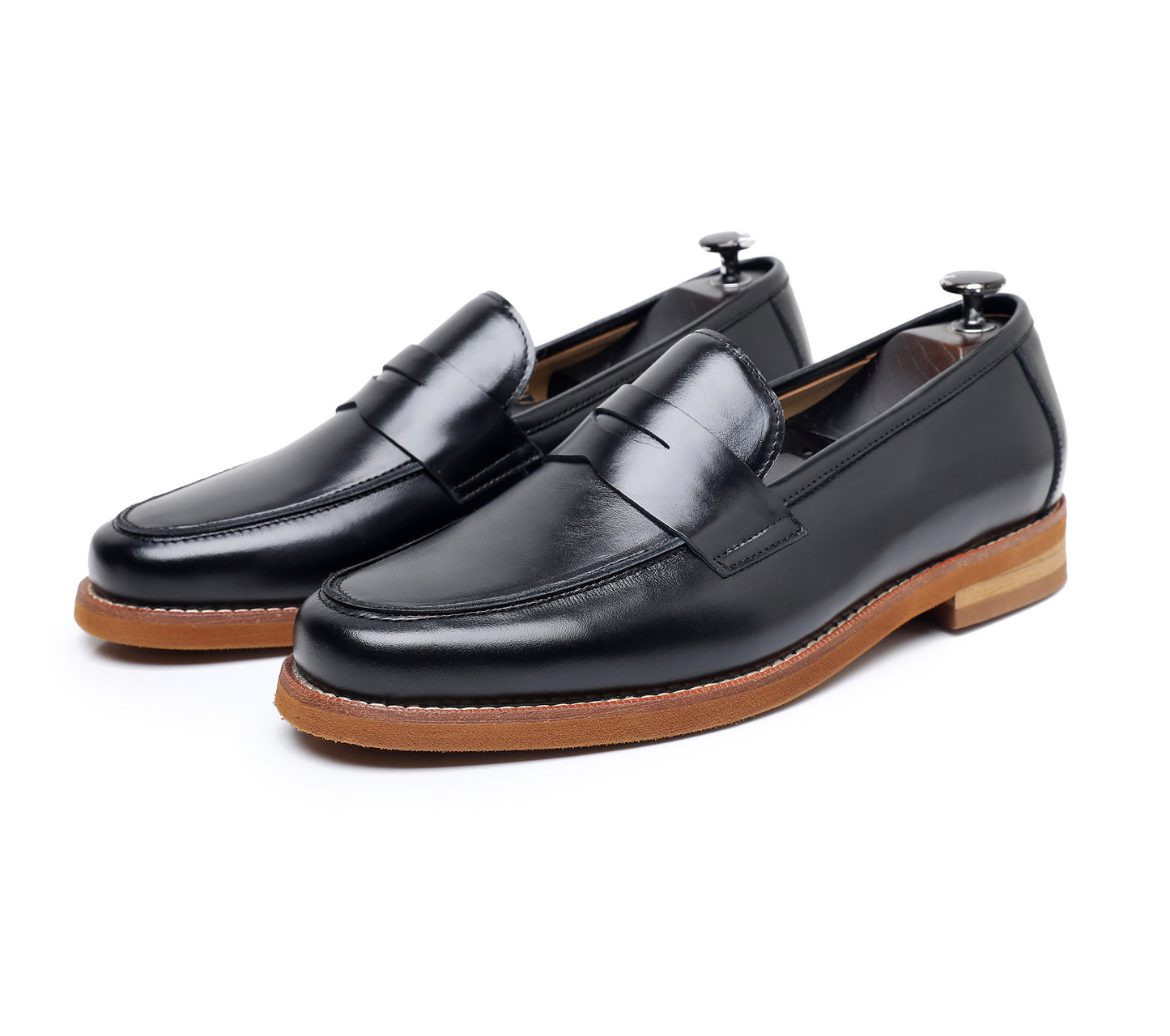 Mens Retro Genuine Leather Handmade Loafers