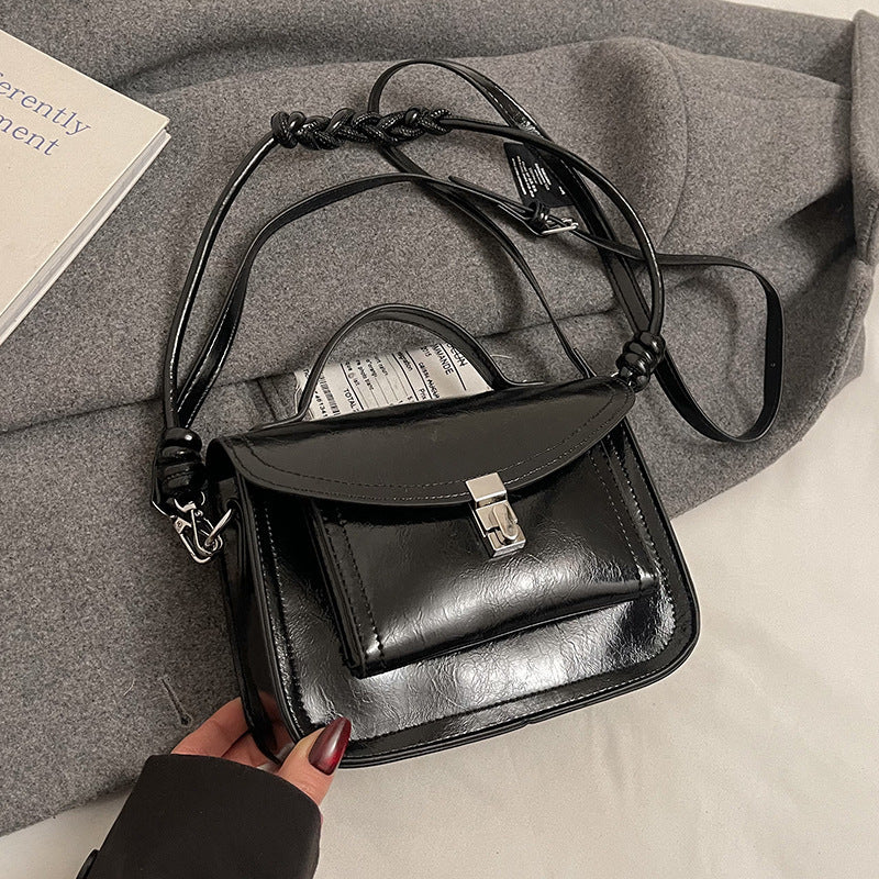 Womens Small Square Shoulder Retro Portable Handbags