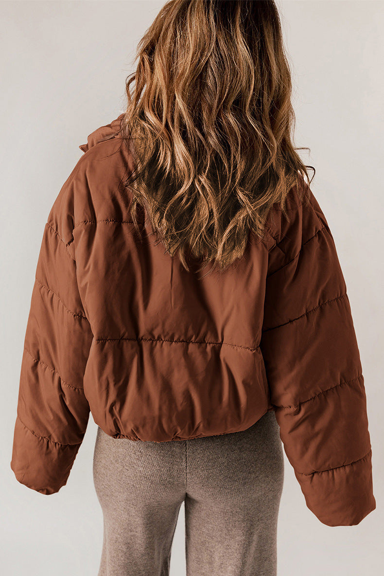 Womens Winter Thickened Bread Coat | Warm Leisure Stand-up Collar Cotton-padded Jacket
