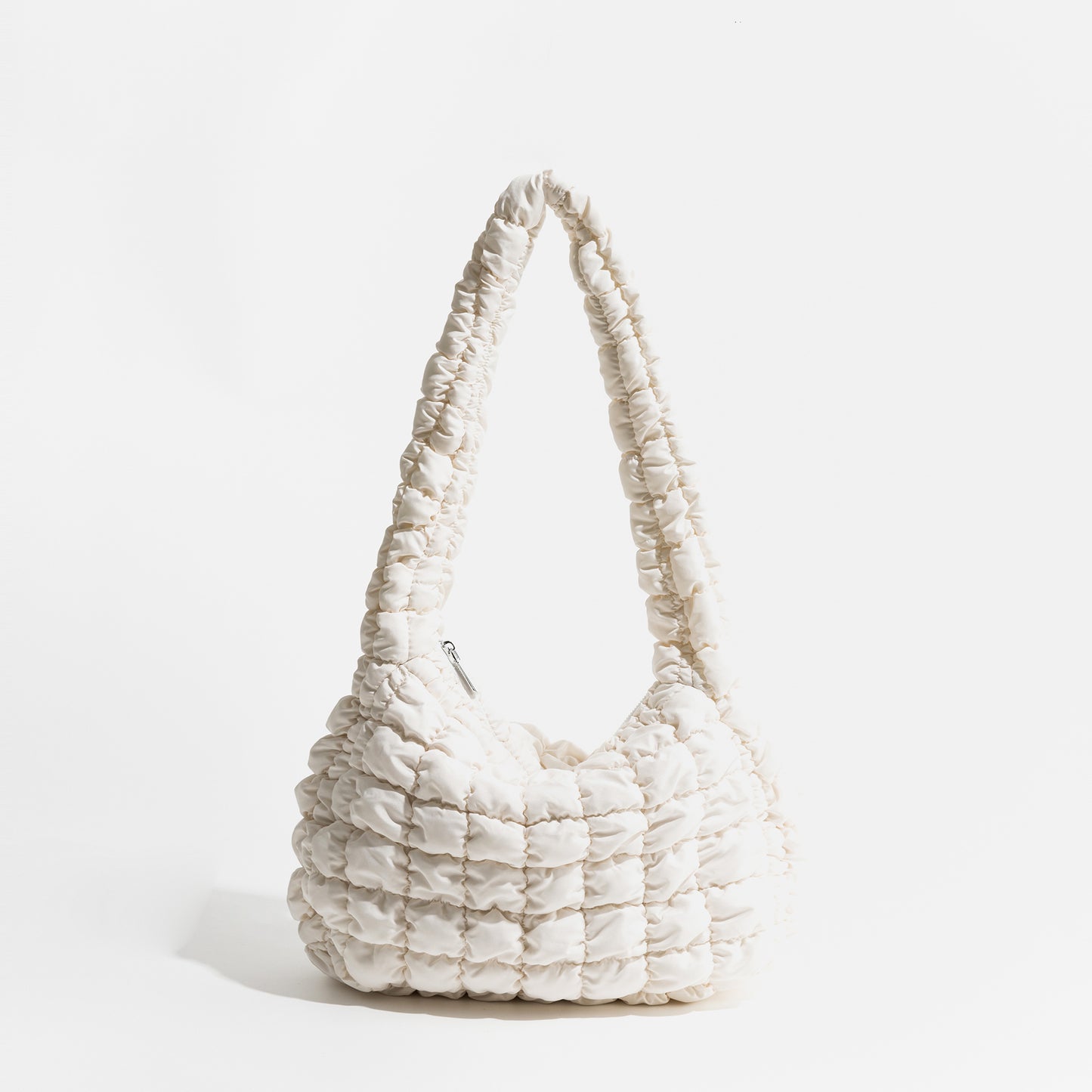 Womens Padded Shoulder Purse | Quilted Feather Down Hobo Bag - LAKD London