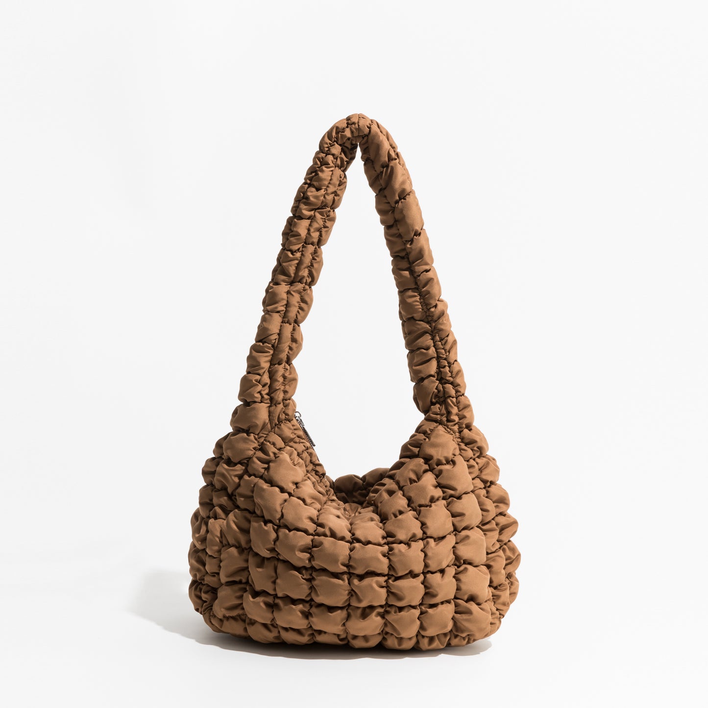 Womens Padded Shoulder Purse | Quilted Feather Down Hobo Bag - LAKD London