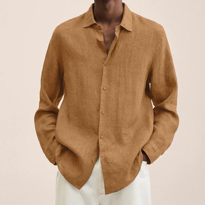 Mens Long Sleeve Lapel Shirt | Loose Button Cardigan