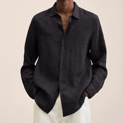 Mens Long Sleeve Lapel Shirt | Loose Button Cardigan