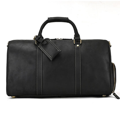 Mens Vintage Print Luggage Bag | Cowhide Leisure Gym Hand Bag