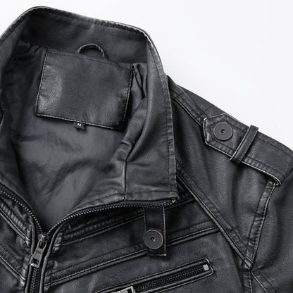 Mens Vintage Leather Coat | Motorbike Washed Faded Jacket - LAKD London