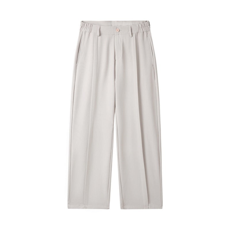 Mens Loose Casual Suit Pants Versatile Straight Draping Effect Trousers