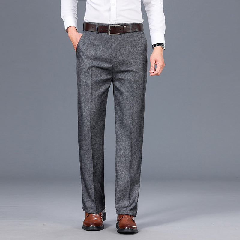 Men's Business Straight Cut Winter Dress Trousers Comfortable Casual Style