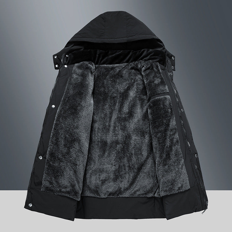 Mens Cotton-padded Fleece-lined Thickened Jacket