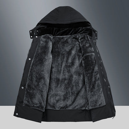 Mens Cotton-padded Fleece-lined Thickened Jacket