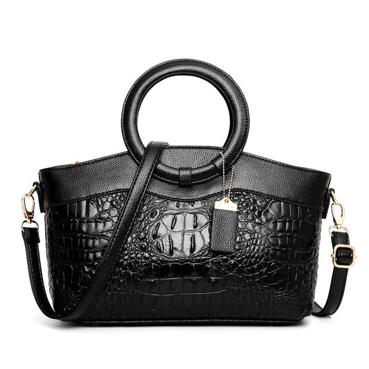 Women's Luxury Retro Crocodile Effect Designer Leather Handbag - LAKD London